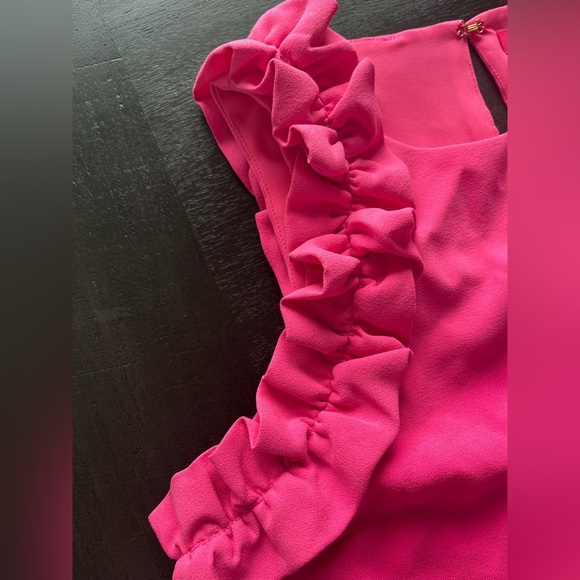 Lilly Pulitzer Kailee Sleeveless Ruffle Top Roxie Pink XS - Picture 3 of 10